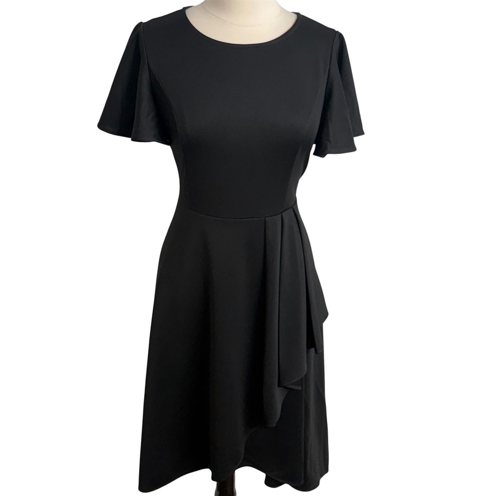 WedTrend Women's Flutter Sleeve Crew‎ Neck A-Line Midi Dress